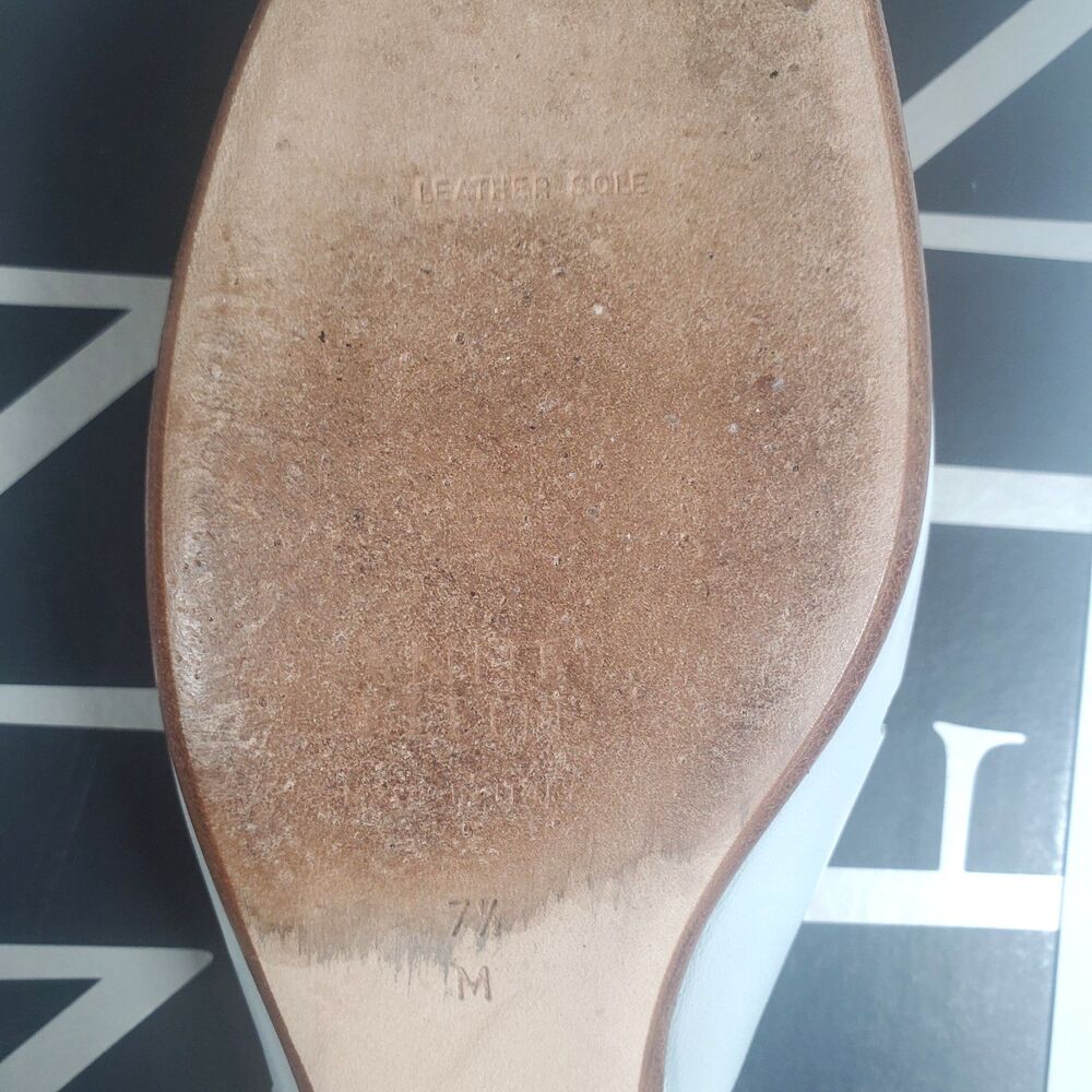 Vintage Anne Klein Women’s Heels 7.5M Blue Jory Nappa Mule Kitten Heel Bow - Picture 8 of 13